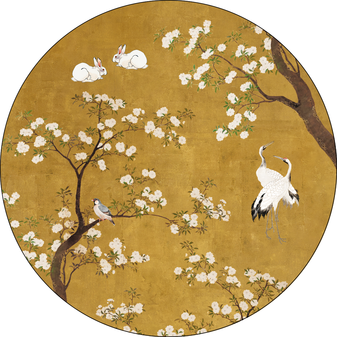 Ukiyo wood and cork coasters with Japanese-inspired print, view 3