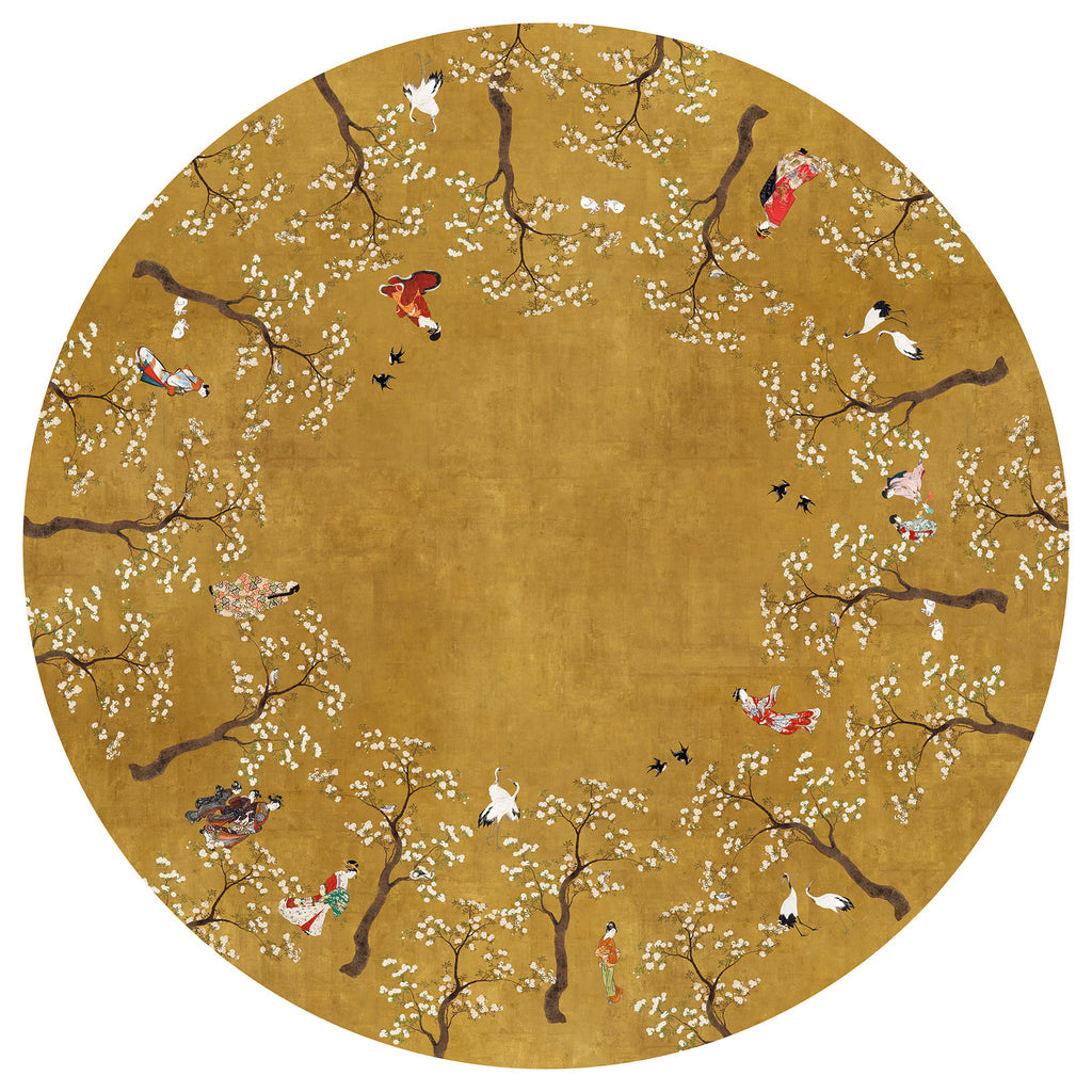 Ukiyo lino premium mantel con estampado de inspiración japonesa, vista 11