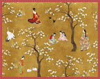 Ukiyo velvet plaid with Japanese-inspired print, view 2