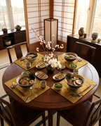 Ukiyo set of four Premium Linen placemats with Japanese-inspired print