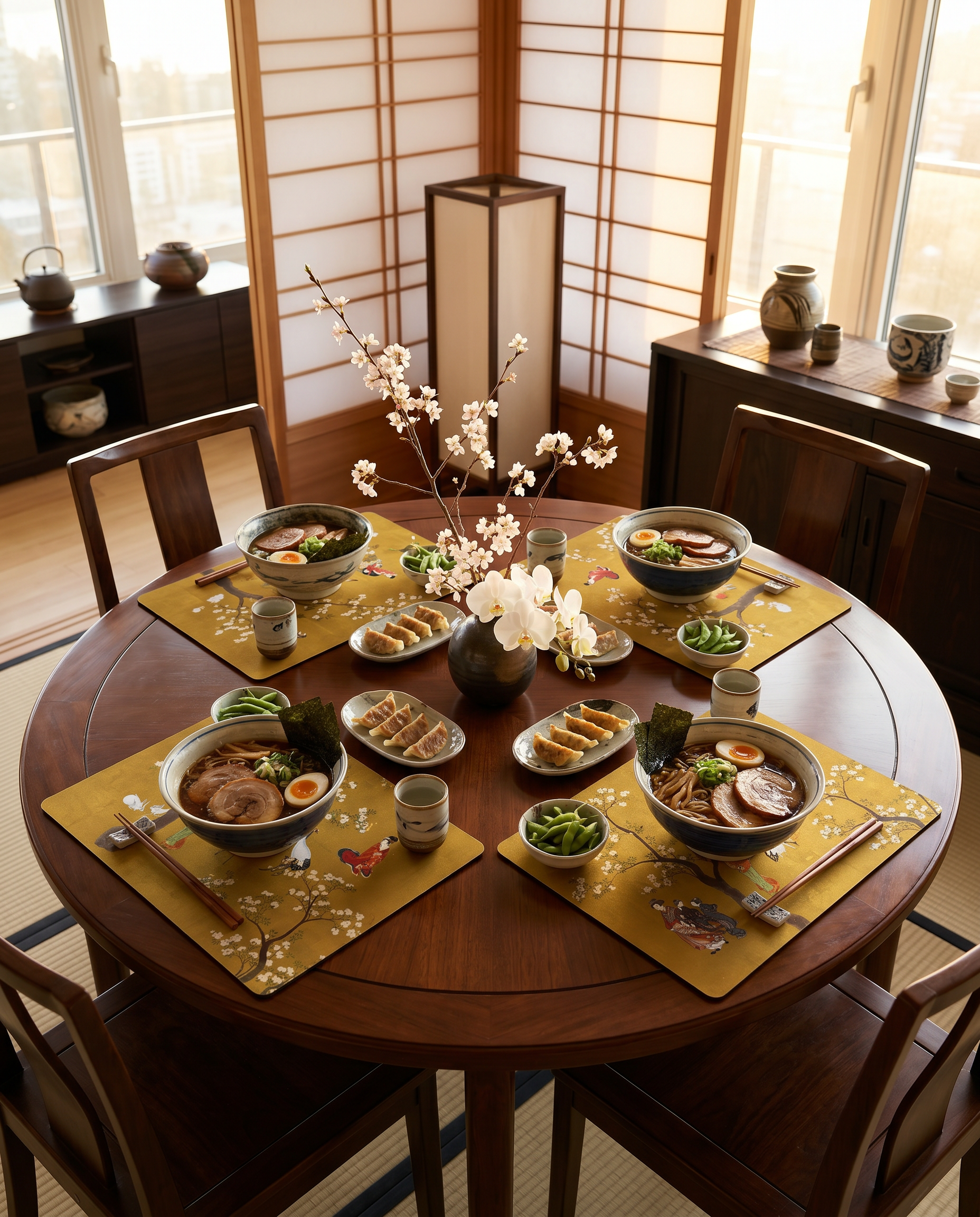 Set of 4 Ukiyo Linen Placemats 100% Made in Italy