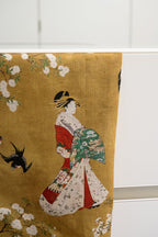 Ukiyo Premium Linen kitchen towel with Japanese-inspired print, view 5