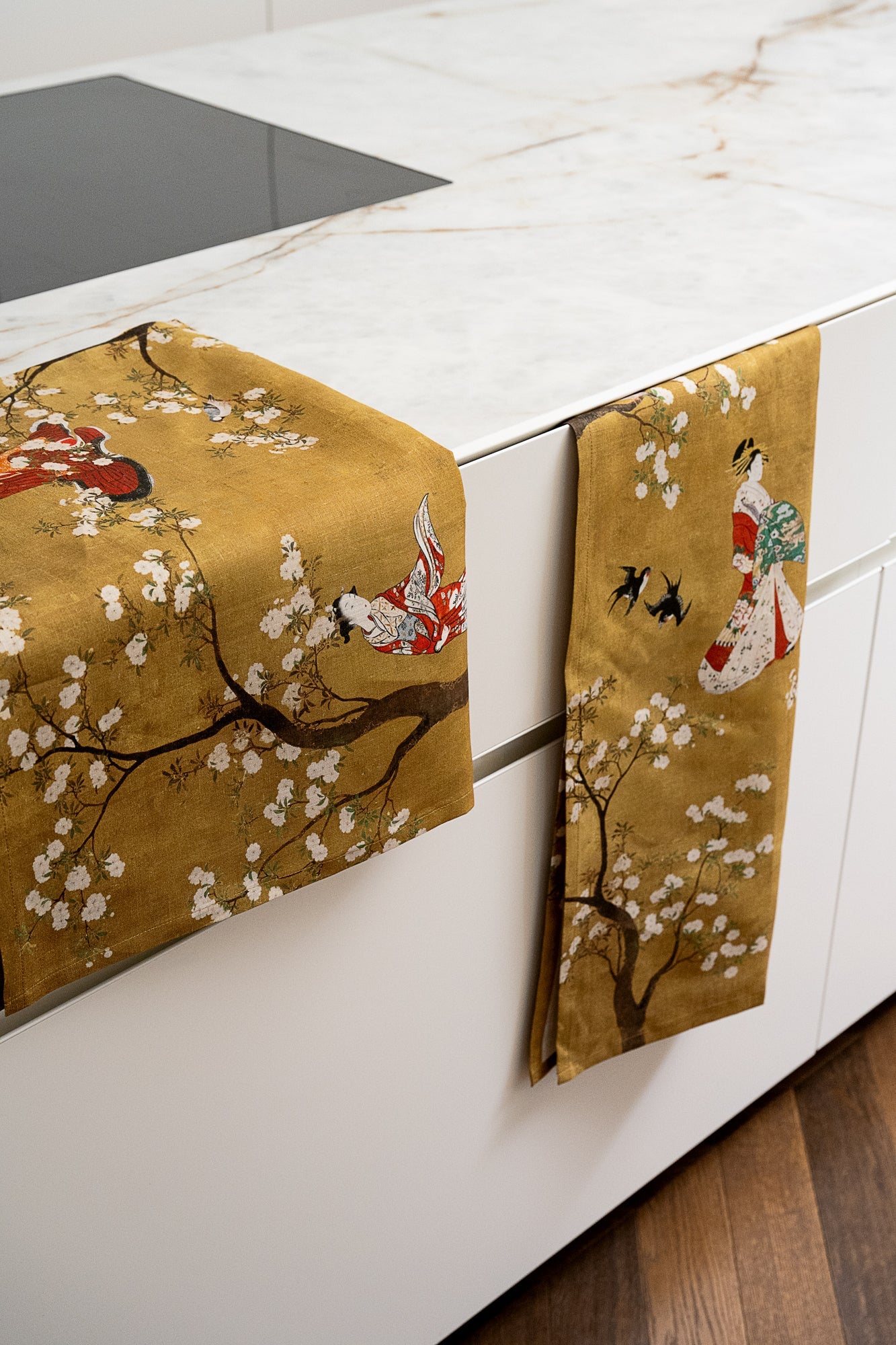 Kitchen Towels «Ukiyo», Premium Quality Linen 100% Made in Italy - The Napking