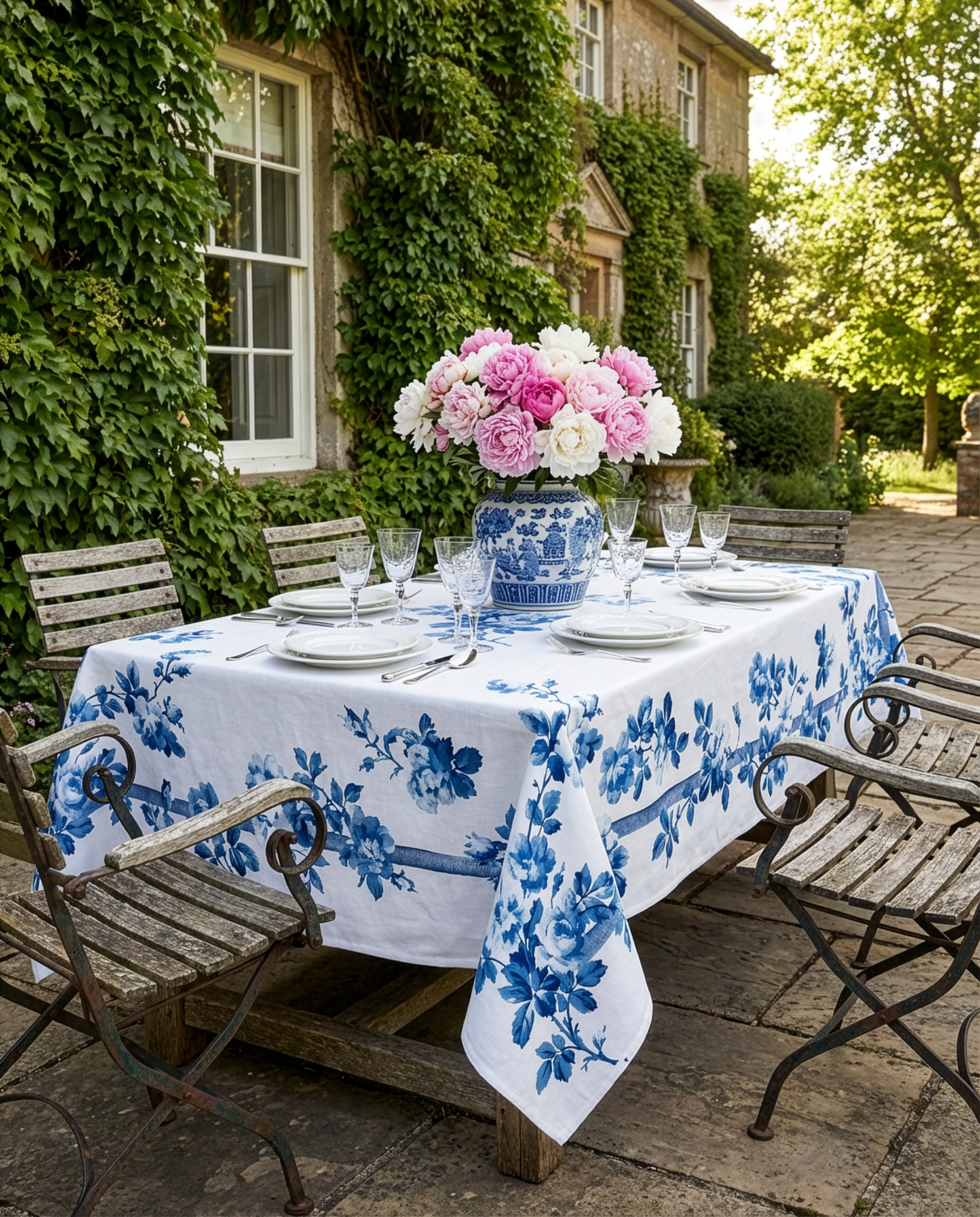 Premium Linen Tablecloth Victoria 100% Made in Italy