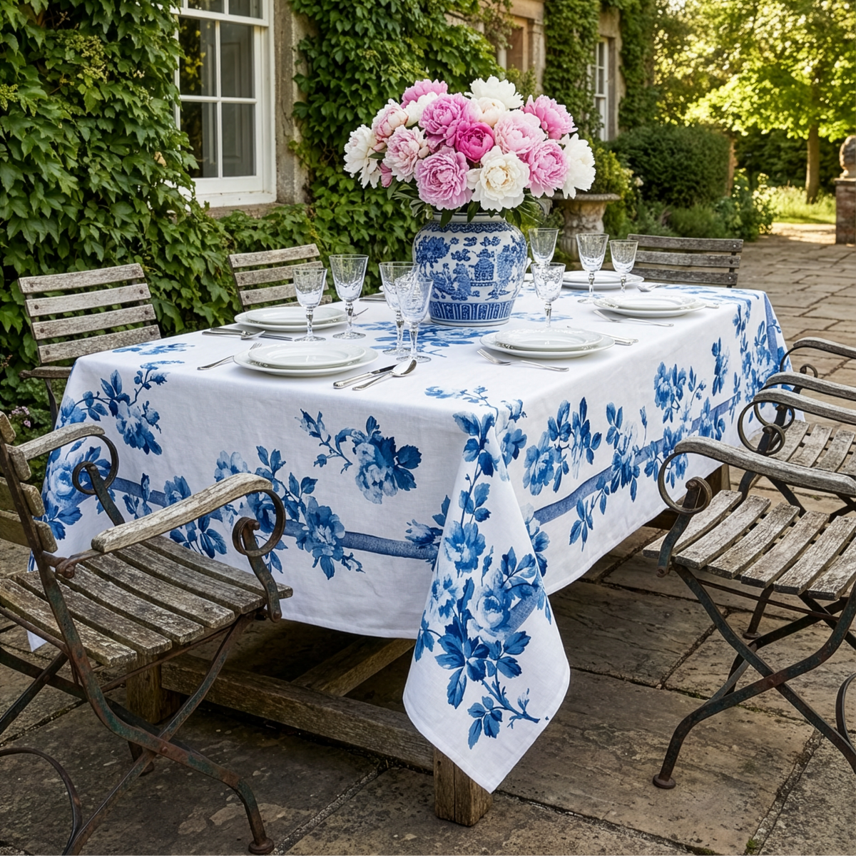 Premium Linen Tablecloth Victoria 100% Made in Italy