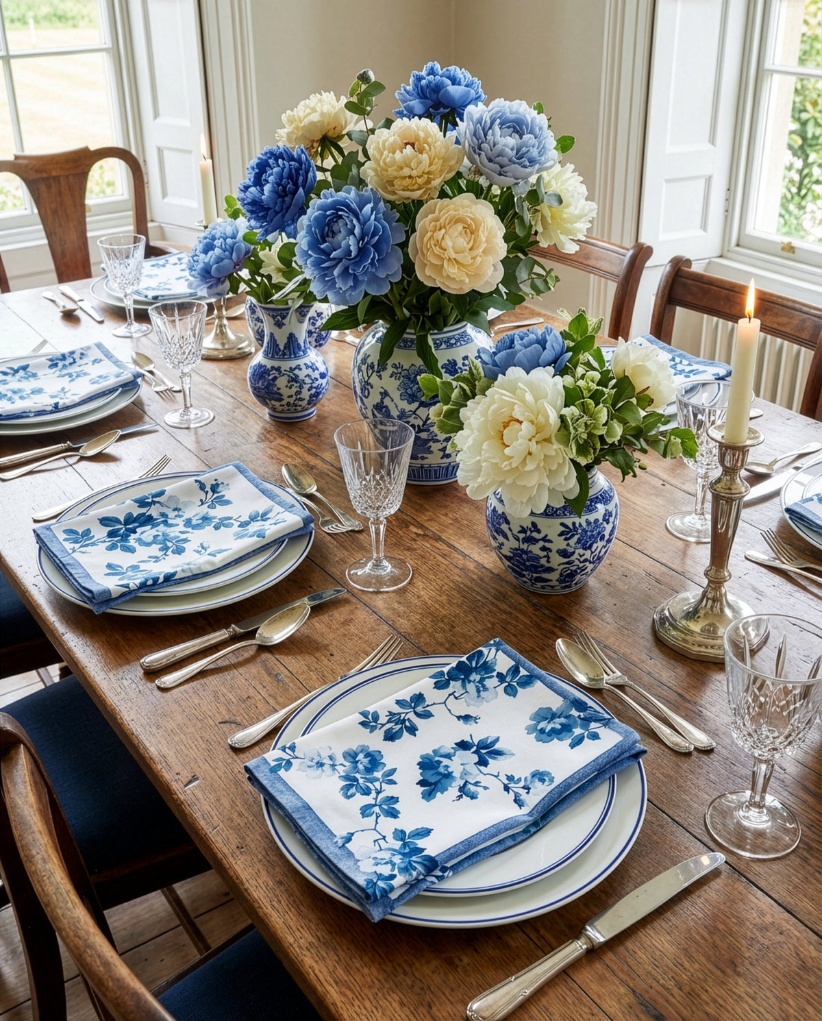 Set aus 4 Servietten Premium-Leinen Victoria 100% Made in Italy