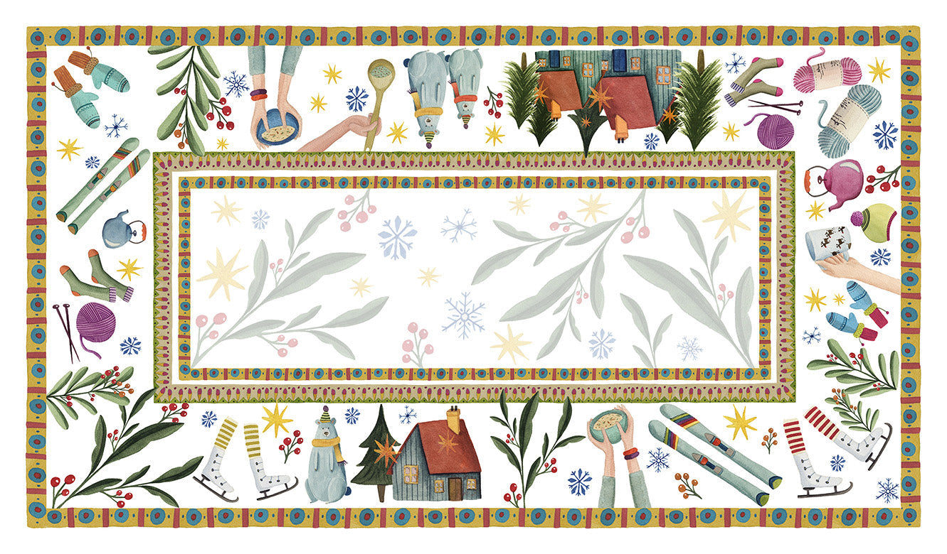 Satin Tablecloth Winter Party 100% Made in Italy - The Napking