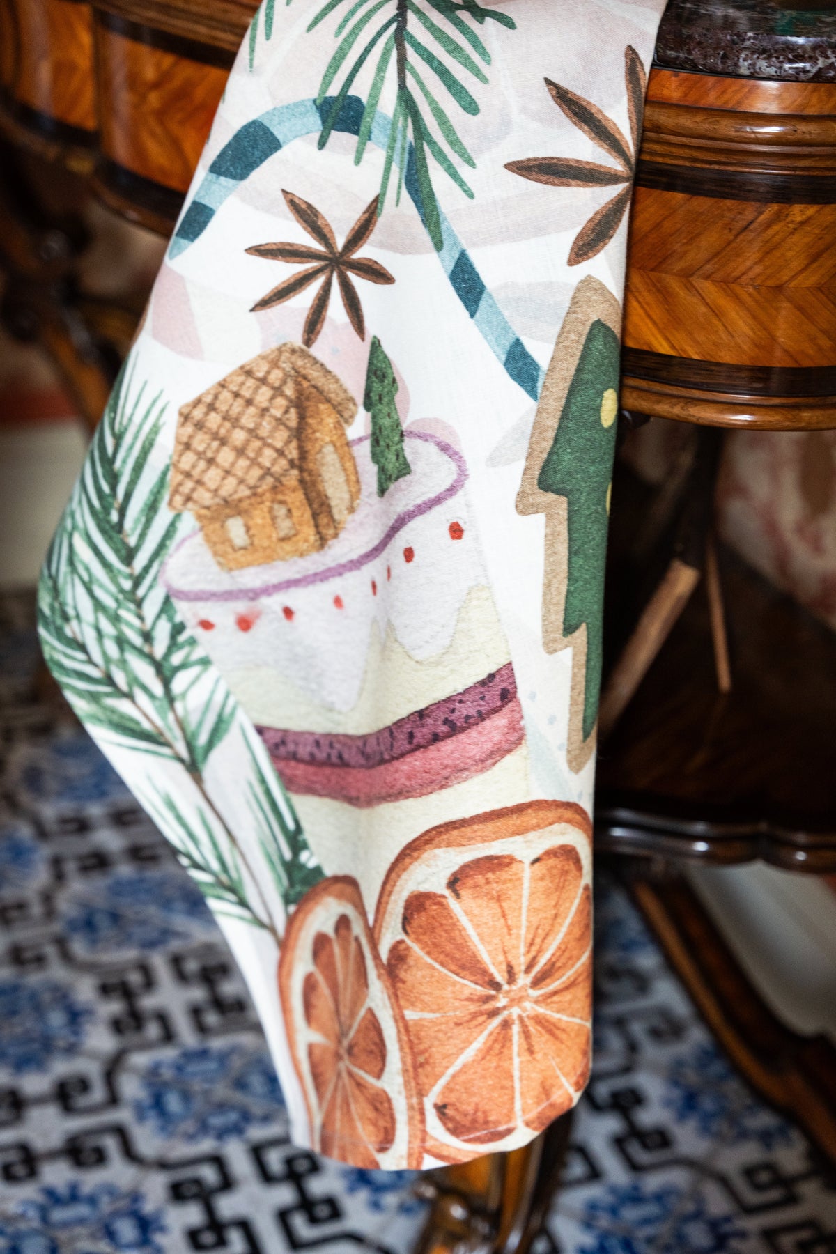 Leinen Küchentücher Xmas Tea 100% reines Leinen - italienisches Weihnachten The Napking