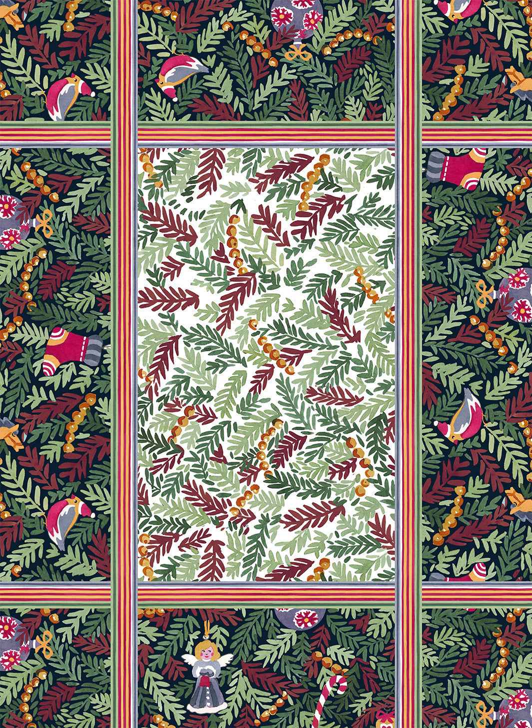 Xmas Charms Pure Linen Kitchen Towel