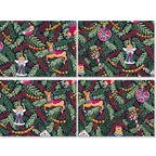 Xmas Charms Set of 4 Pure Linen Placemats, The Napking home textile