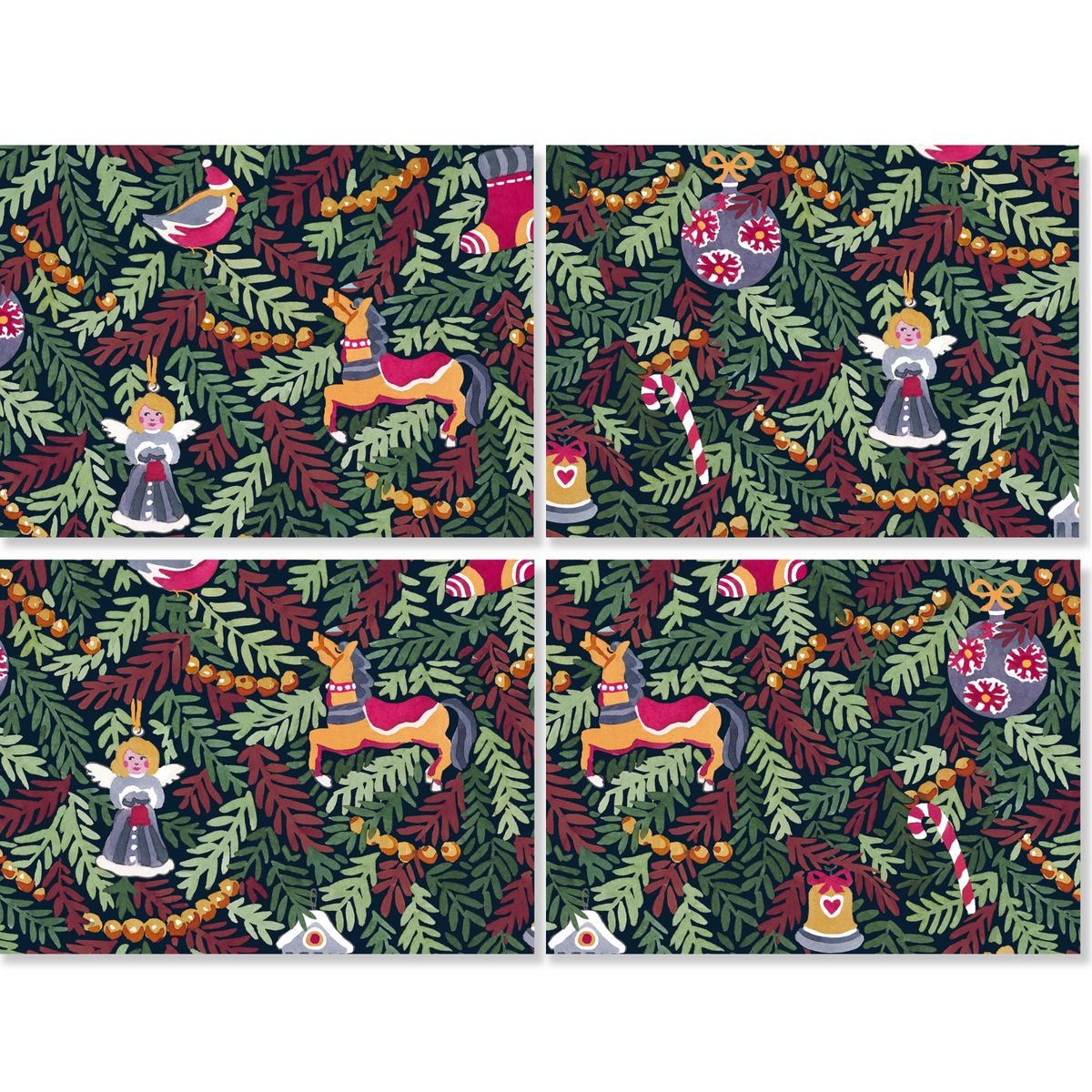 Xmas Charms Set of 4 Pure Linen Tischsets, The Napking home textile