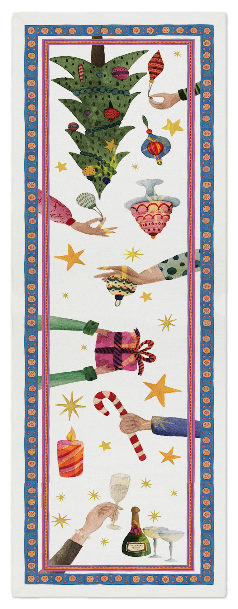 Cotton Satin Runner Xmas Party 100% Made in Italy – Italian Christmas The Napking