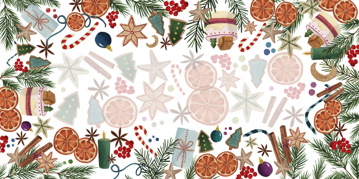 Nappe en satin de coton Xmas Tea 100% satin de coton - Noël italien The Napking