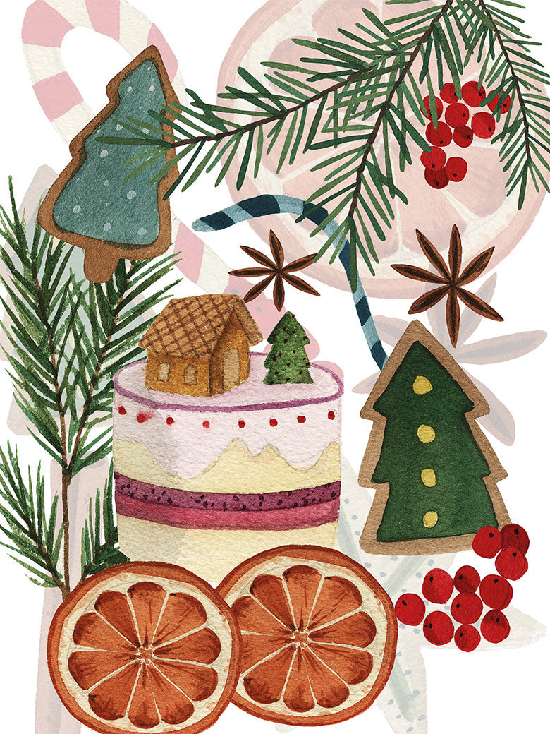 Leinen Küchentücher Xmas Tea 100% reines Leinen - italienisches Weihnachten The Napking