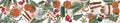 Xmas Tea Cotton Satin table runner with cups teapots and Christmas biscuits, view 3