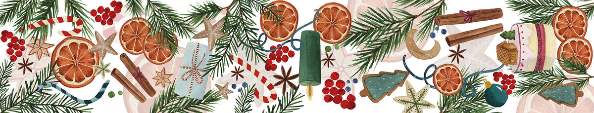 Chemin de table en satin de coton Xmas Tea 100% Made in Italy The Napking