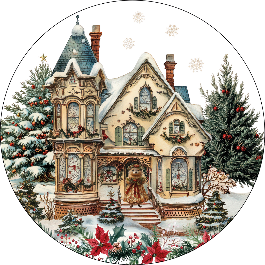 Set of 2 coasters «Xmas Village» wood cork – 100% Made in Italy - The Napking