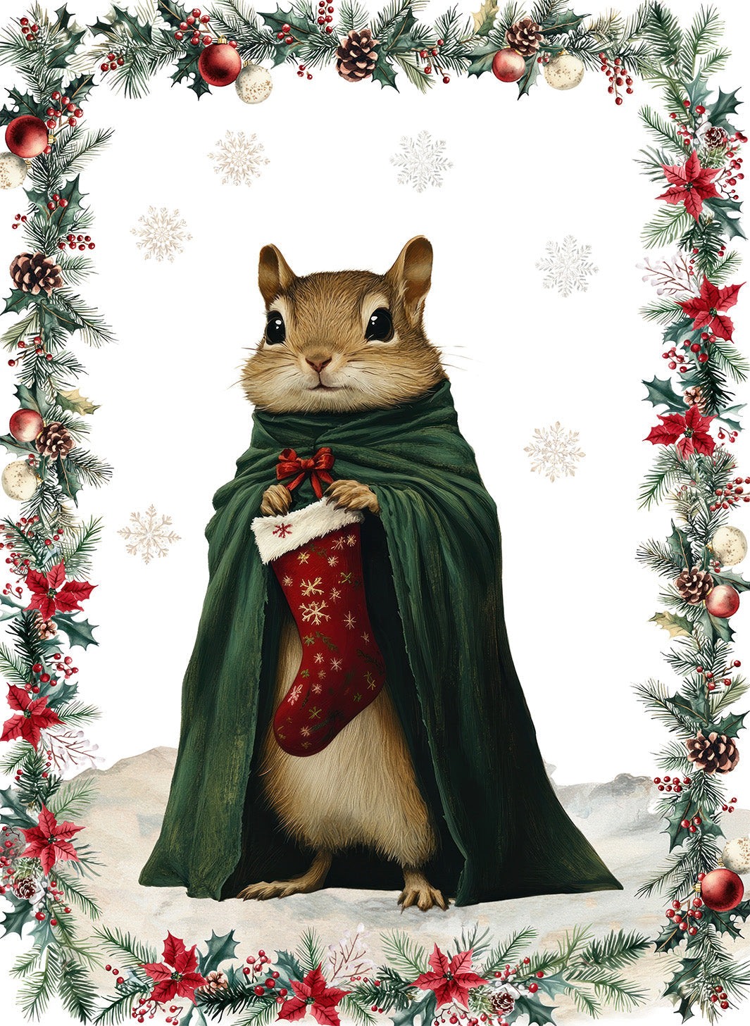 Xmas Village Pure Linen kitchen towel with illustrated Christmas village print, view 15