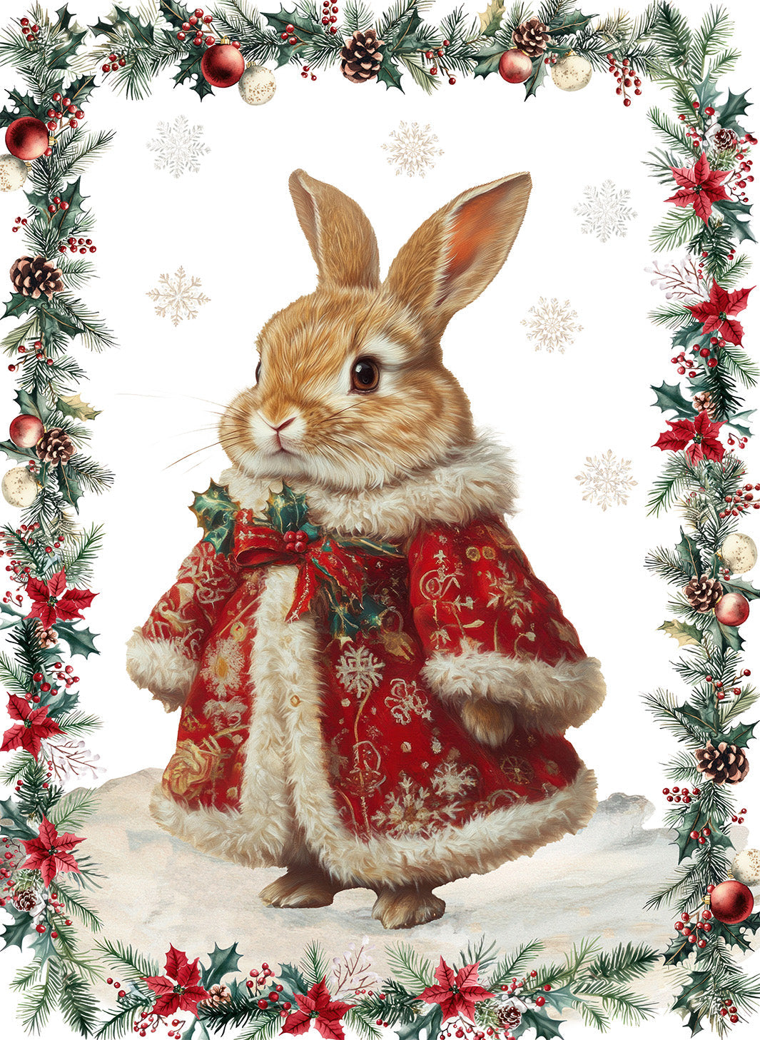 Xmas Village Pure Linen kitchen towel with illustrated Christmas village print, Kitchen Towel Var. 6
