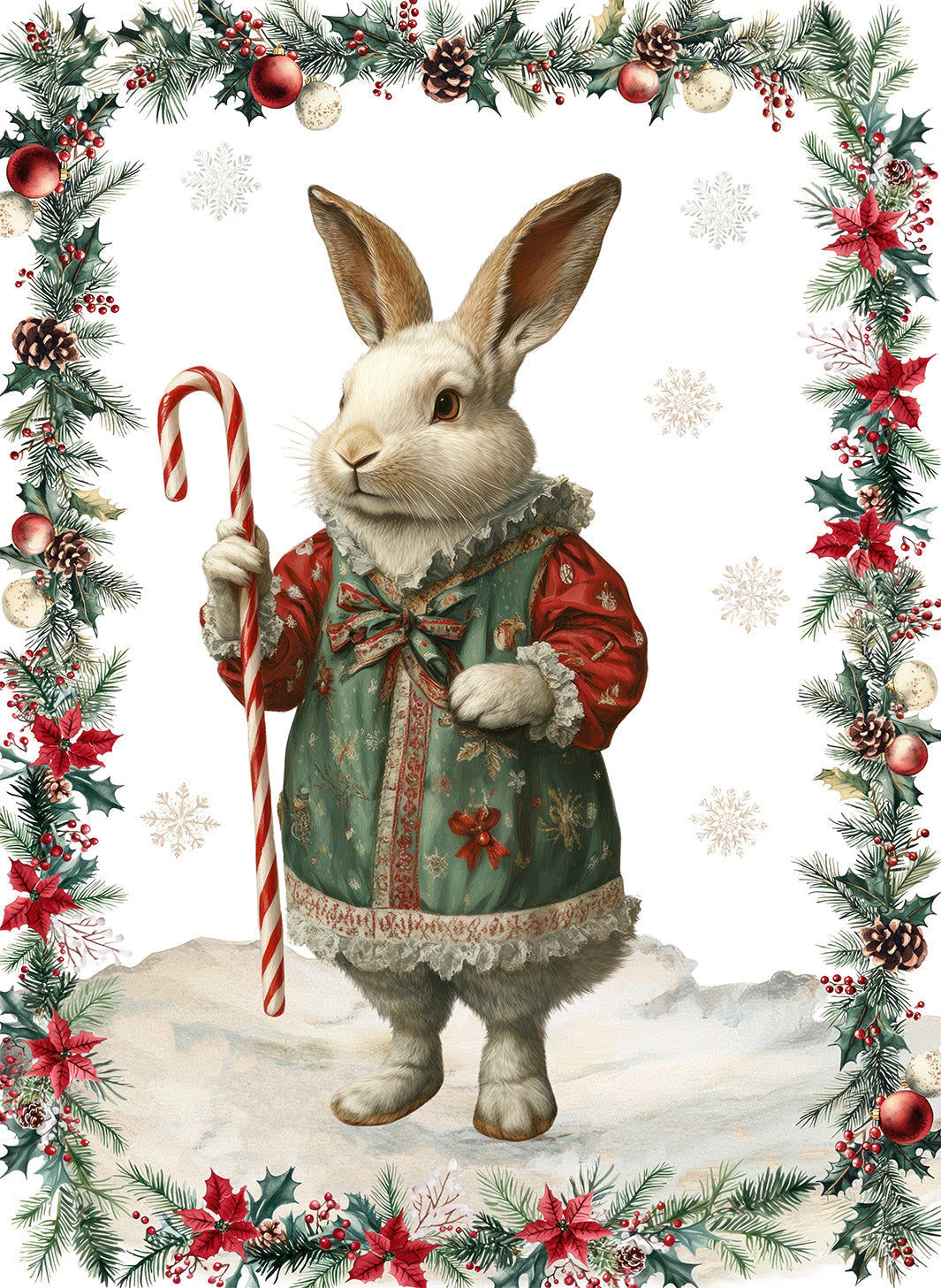Xmas Village Pure Linen kitchen towel with illustrated Christmas village print, Kitchen Towel Var. 12