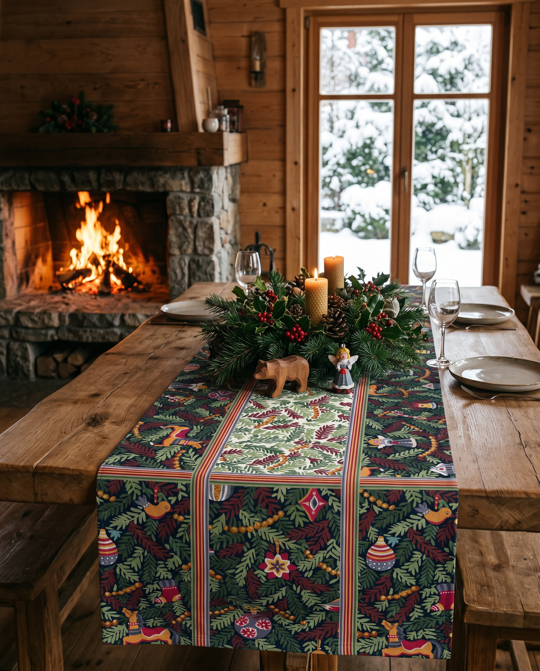 Xmas Charms Set of 4 Pure Linen Napkins, The Napking home textile, 80x250