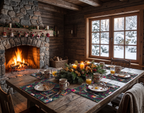 Xmas Charms Set of 4 Pure Linen Placemats, The Napking home textile