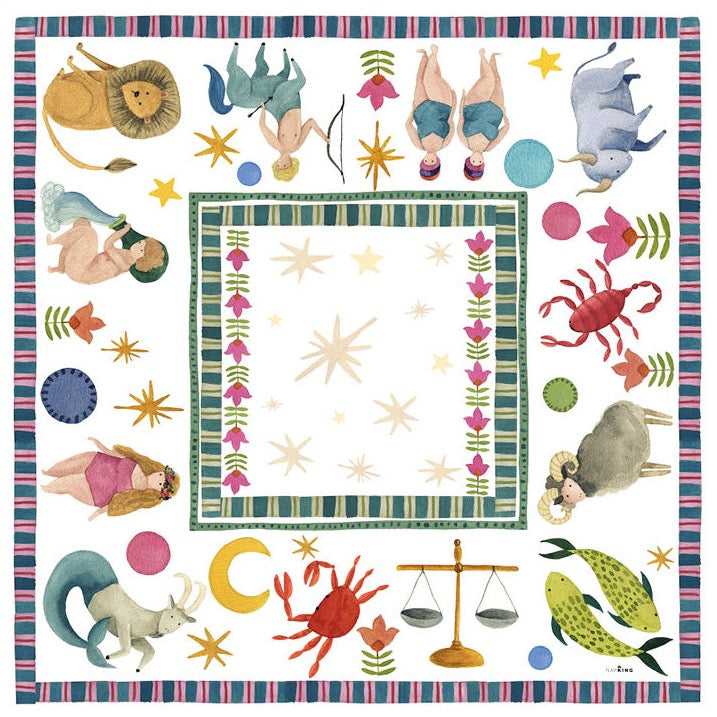 Satin Tablecloths Zodiac 100% Cotton Satin Made in Italy The Napking