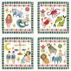 Set aus 4 Servietten Zodiac aus Baumwollsatin 100% Made in Italy The Napking