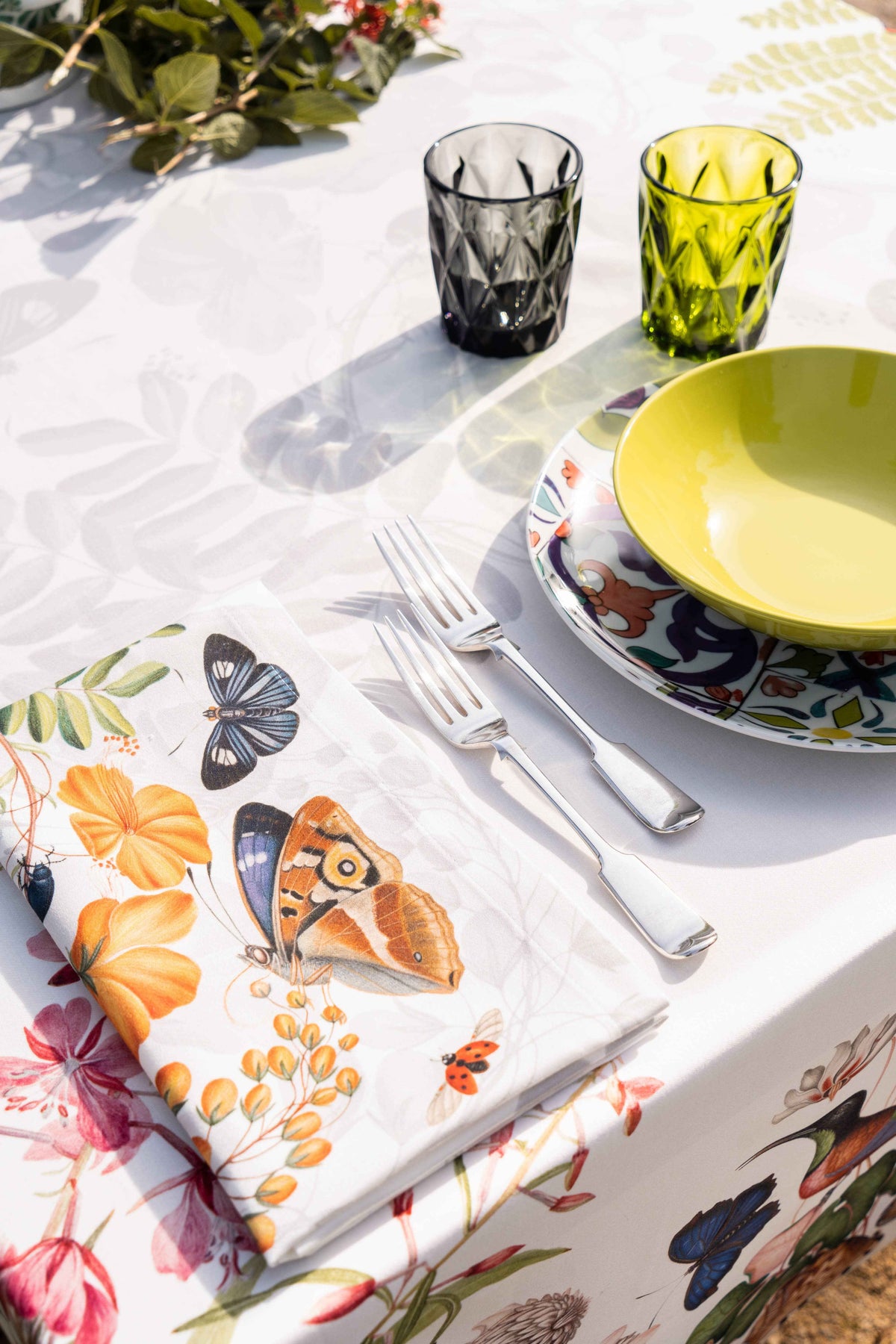 Set de 4 serviettes en satin de coton «Felci» 100% Made in Italy | The Napking