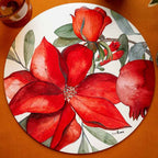 Grenade round hardboard and cork placemats with pomegranate print, view 4