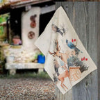 Buck Pure Linen kitchen towel with woodland print, Kitchen Towel Var.1