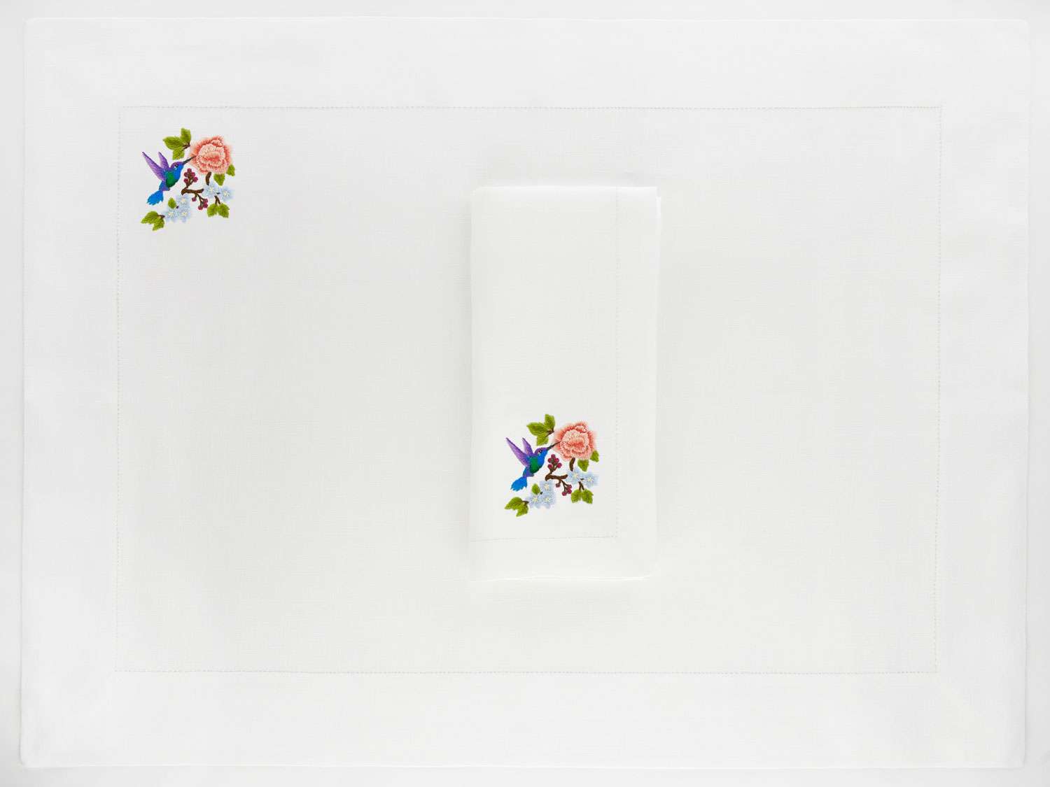 Set of 4 Napkins «Colibri» 100% Made in Italy - The Napking