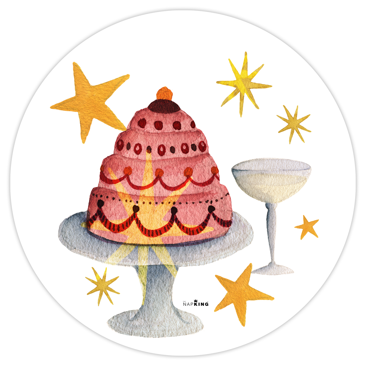 Set of 2 Xmas Party hardboard manteles individuales round - The Napking