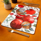Grenade rectangular hardboard and cork placemats with pomegranate print, view 5