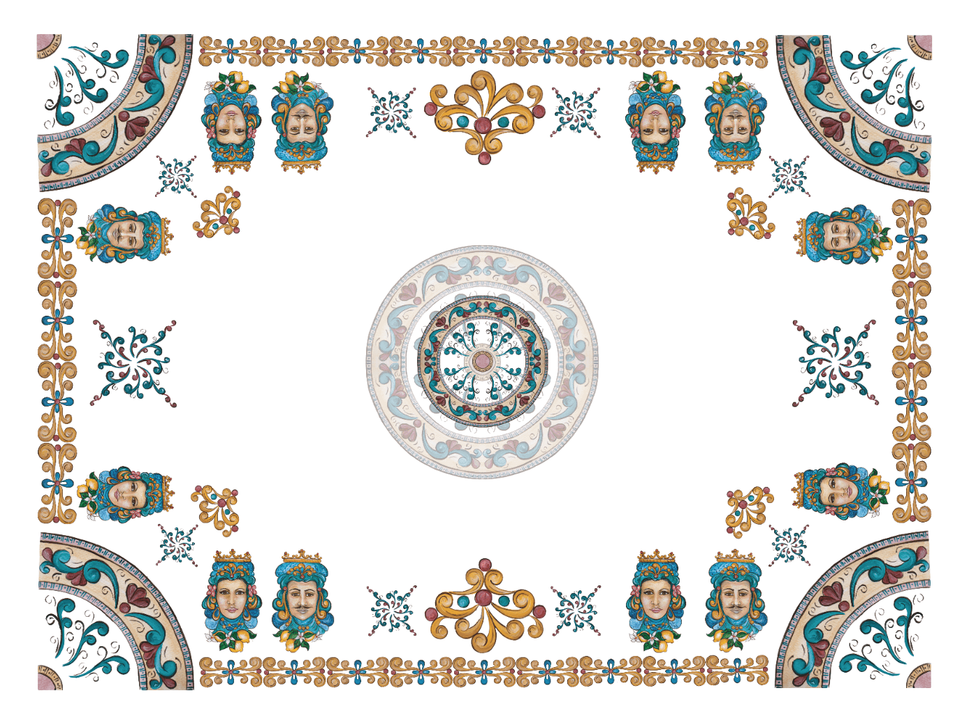 Tablecloths Teste Di Moro 100% Made in Italy - The Napking