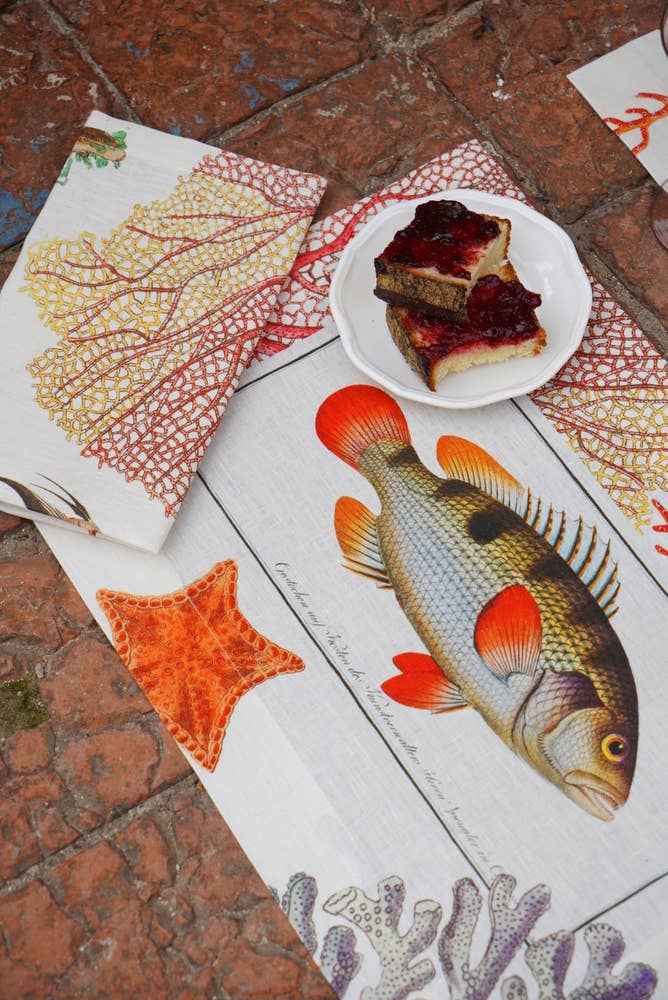 Set of 4 Placemats «Coral Bay» Linen 100% Made in Italy