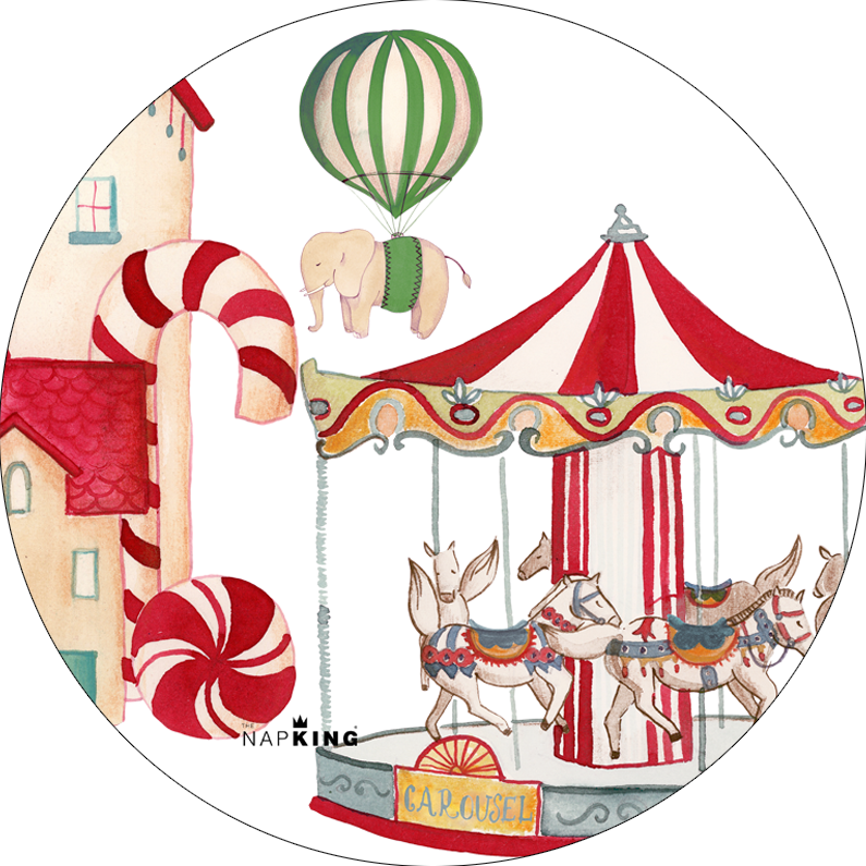 Set of 2 coasters «Circus» wood and cork - 100% Made in Italy