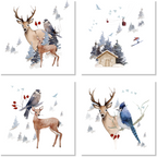 Buck set of four Pure Linen napkins with woodland print, view 2