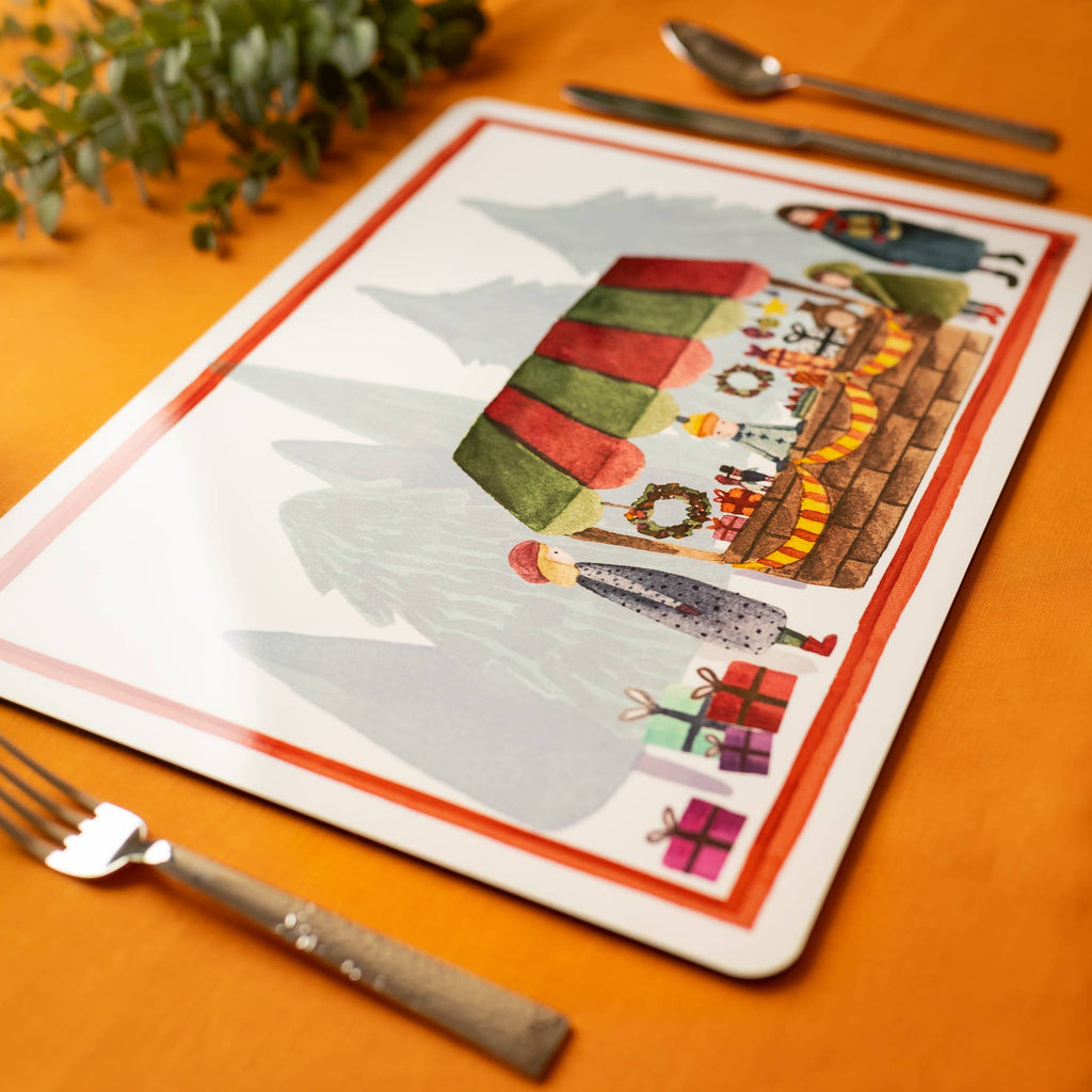 Set of 2 rectangular hardboard placemats «Winterland», 100% Made in Italy - The Napking