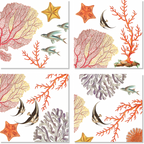 Set Of 4 Napkins «Coral Bay» 100% Made in Italy The Napking
