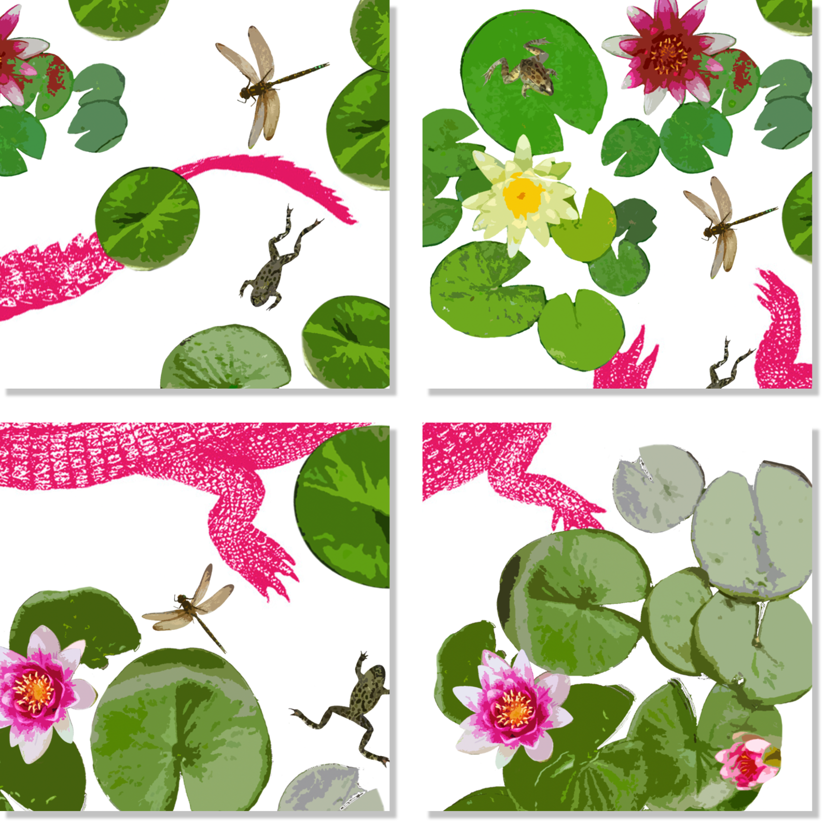 Set of 4 Napkins «Crocodile» 100% Made in Italy - The Napking