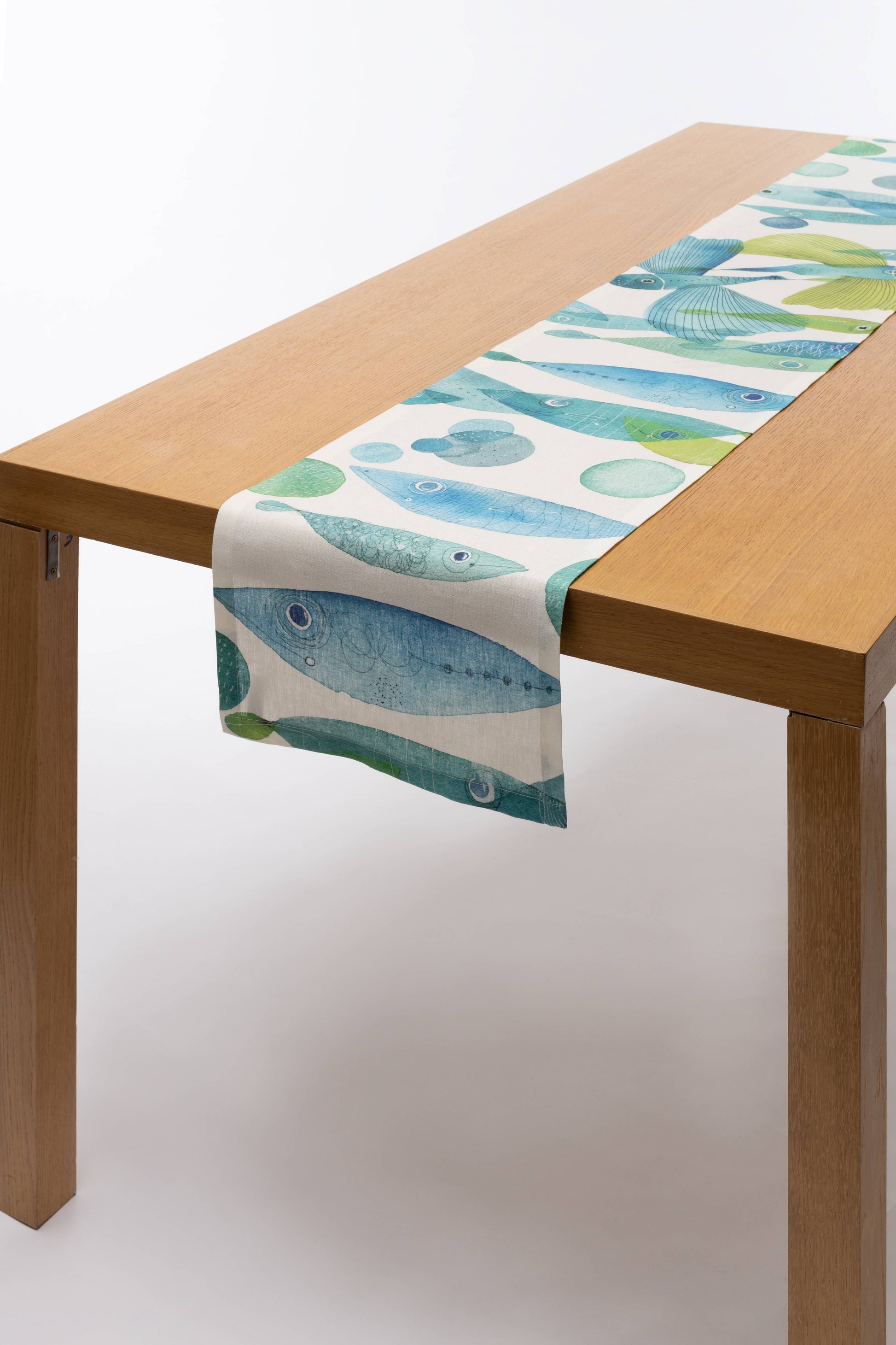 Pure Linen Runner «Pesci Volanti» 100% Made in Italy The Napking