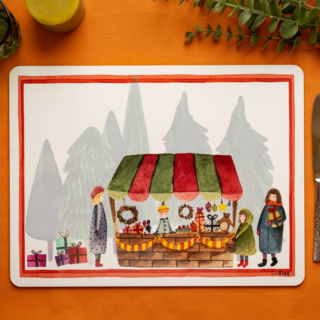 Set of 2 rectangular hardboard placemats «Winterland», 100% Made in Italy - The Napking