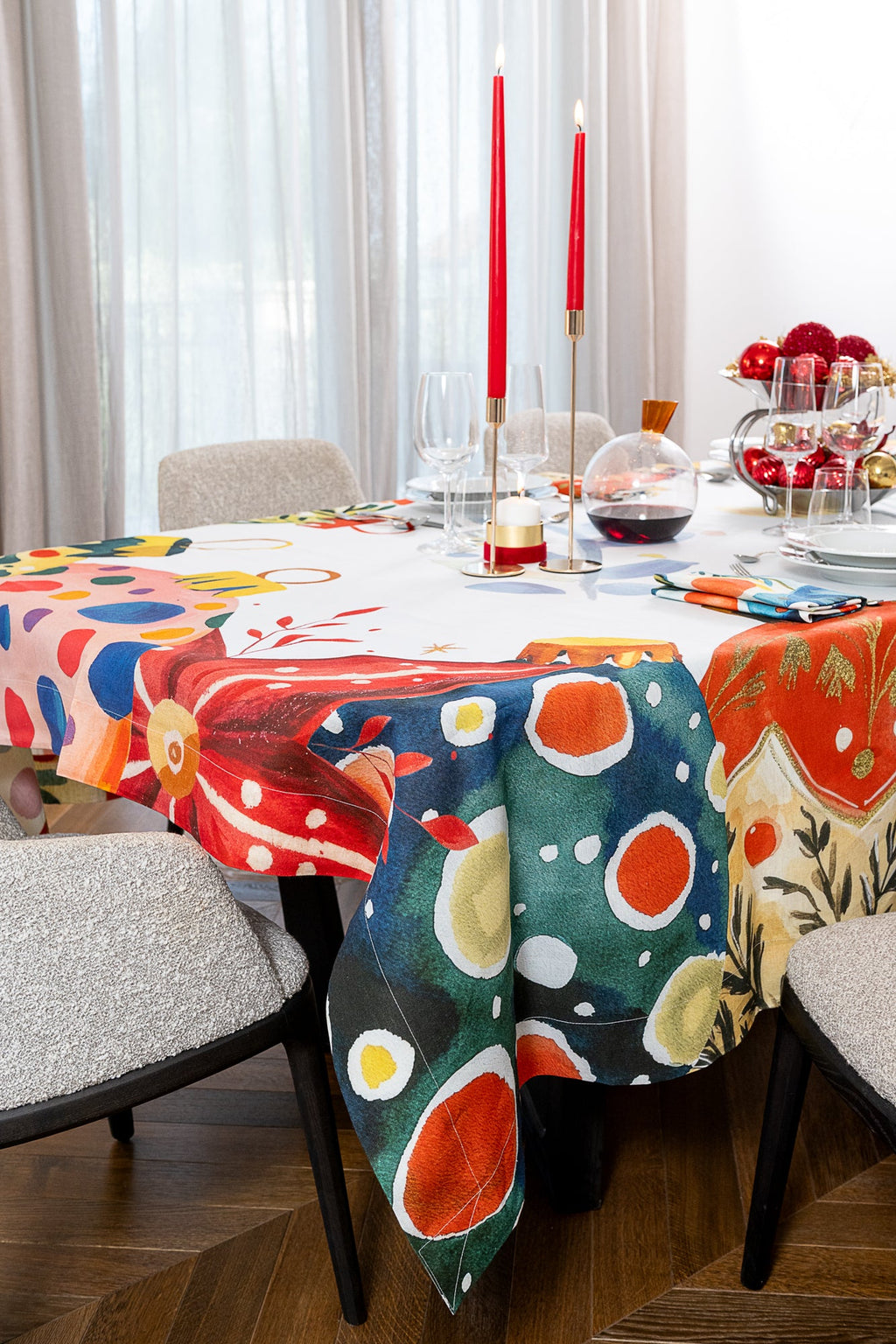 Linen Tablecloth «Magic Xmas», 100% Made in Italy - The Napking