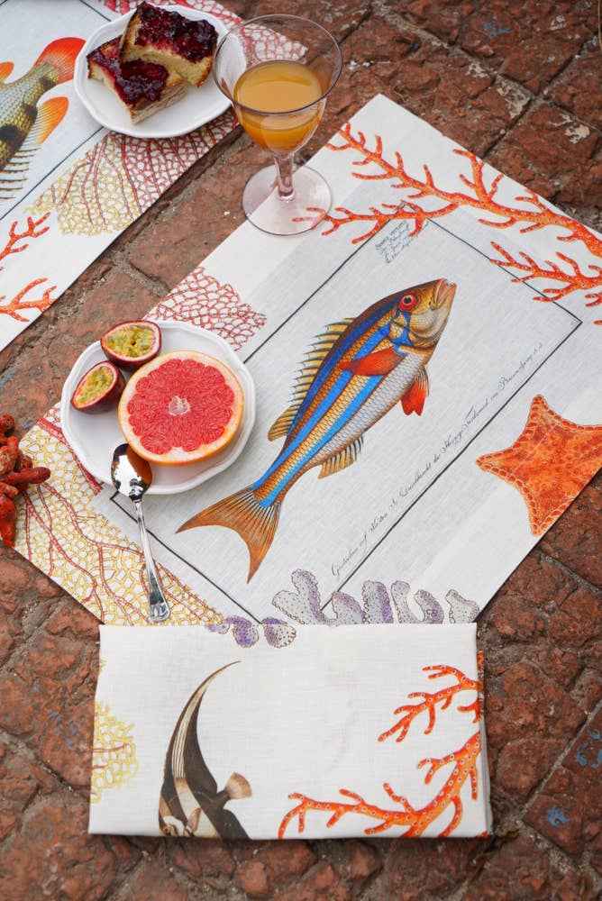 Set of 4 Placemats «Coral Bay» Linen 100% Made in Italy