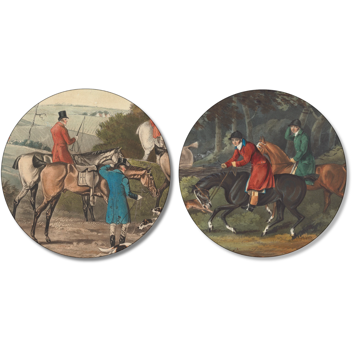 England wood and cork coasters with classic heritage print