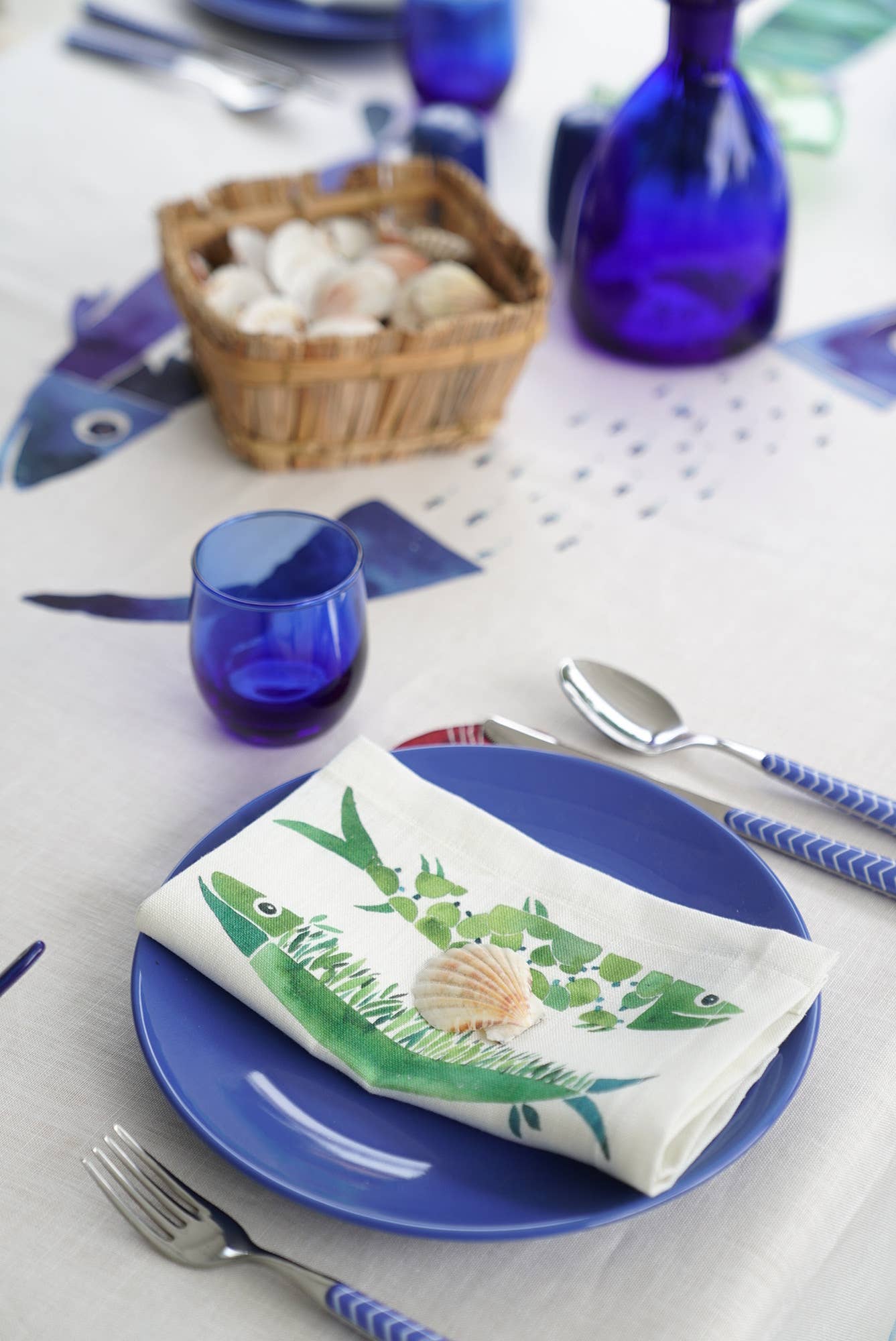 Linen Tablecloth «Aequor» 100% Made in Italy - The Napking