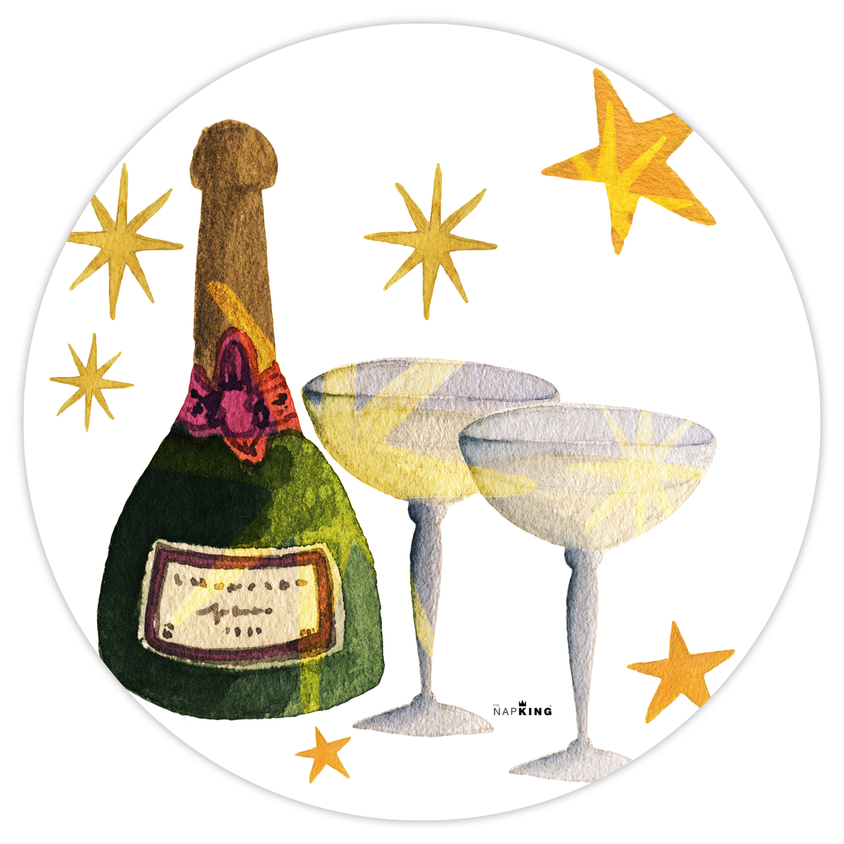Set of 2 Xmas Party hardboard manteles individuales round - The Napking