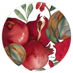 Grenade round hardboard and cork placemats with pomegranate print, view 2