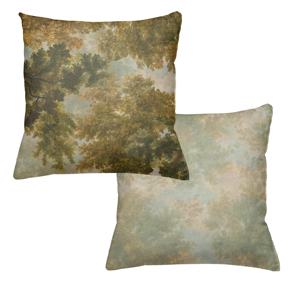 Goblin decorative velvet cushion with whimsical woodland print, view 2